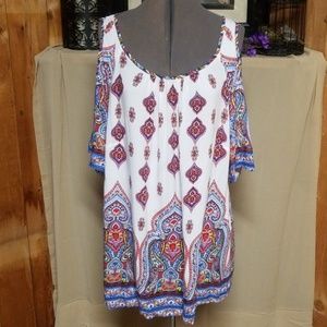 Fig and Flower cold shoulder blouse